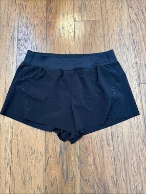 Athleta Black Lasercut Fast Route Run Shorts, Small